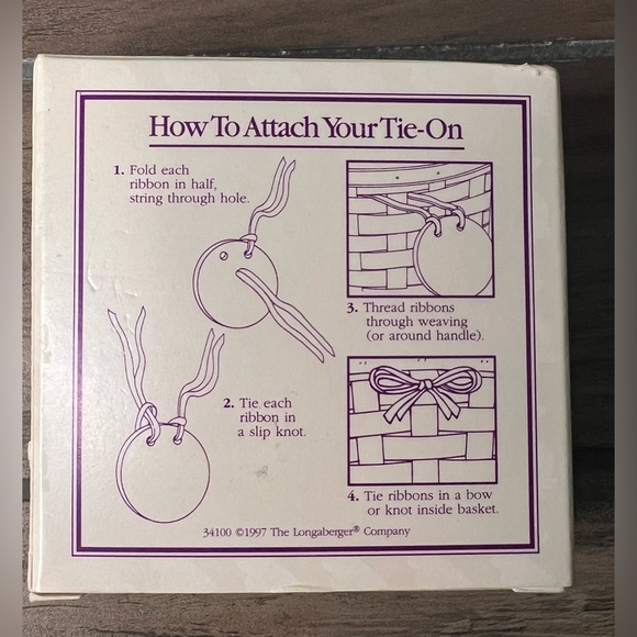 Longaberger 1998 Easter Bunny Tie-on accessory for your Spring Basket - Picture 6 of 6